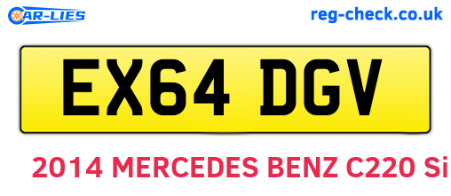 EX64DGV are the vehicle registration plates.