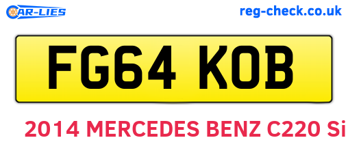 FG64KOB are the vehicle registration plates.