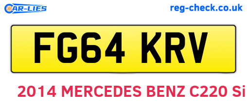 FG64KRV are the vehicle registration plates.