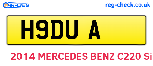 H9DUA are the vehicle registration plates.