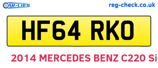 HF64RKO are the vehicle registration plates.