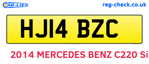 HJ14BZC are the vehicle registration plates.