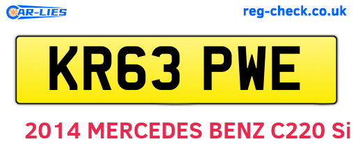KR63PWE are the vehicle registration plates.