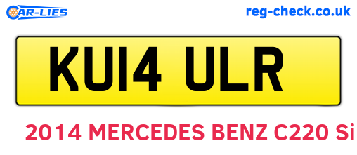 KU14ULR are the vehicle registration plates.