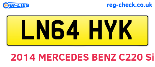 LN64HYK are the vehicle registration plates.