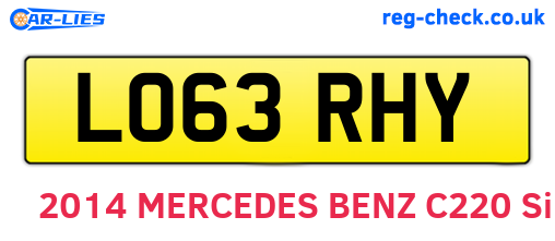 LO63RHY are the vehicle registration plates.