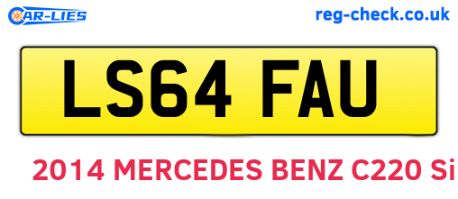 LS64FAU are the vehicle registration plates.