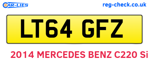 LT64GFZ are the vehicle registration plates.