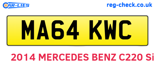 MA64KWC are the vehicle registration plates.