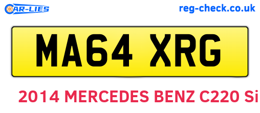 MA64XRG are the vehicle registration plates.