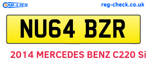 NU64BZR are the vehicle registration plates.