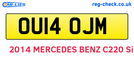 OU14OJM are the vehicle registration plates.