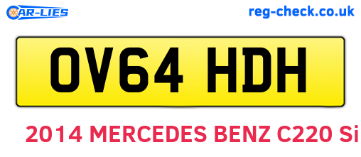 OV64HDH are the vehicle registration plates.