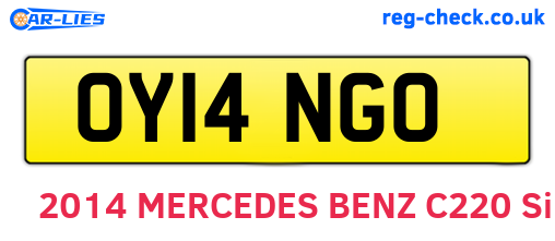 OY14NGO are the vehicle registration plates.