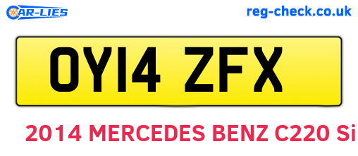 OY14ZFX are the vehicle registration plates.