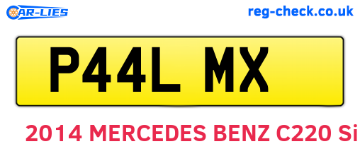 P44LMX are the vehicle registration plates.