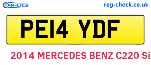 PE14YDF are the vehicle registration plates.