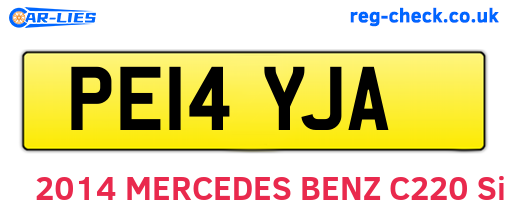 PE14YJA are the vehicle registration plates.