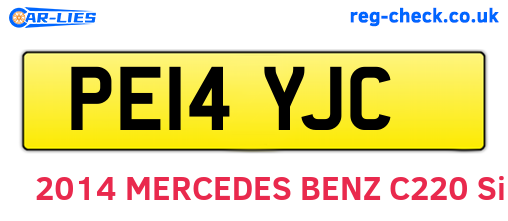 PE14YJC are the vehicle registration plates.