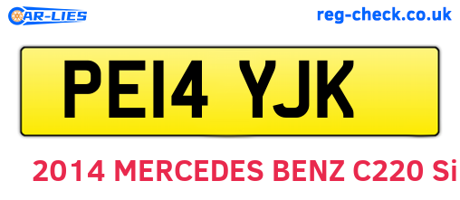 PE14YJK are the vehicle registration plates.
