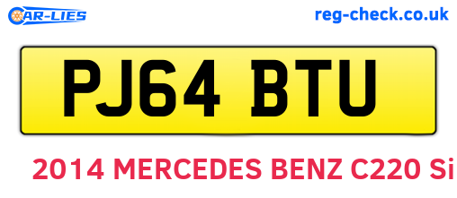 PJ64BTU are the vehicle registration plates.