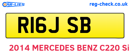 R16JSB are the vehicle registration plates.