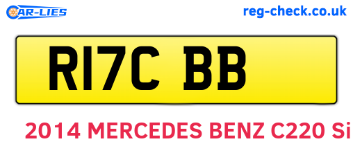 R17CBB are the vehicle registration plates.