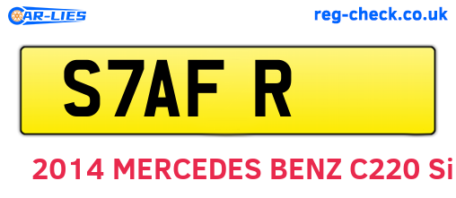 S7AFR are the vehicle registration plates.
