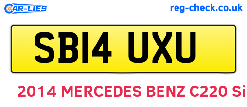 SB14UXU are the vehicle registration plates.