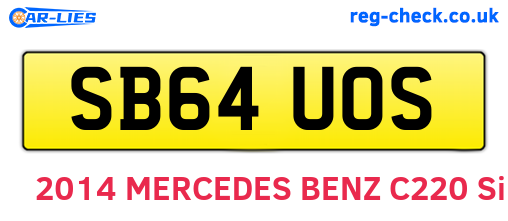 SB64UOS are the vehicle registration plates.
