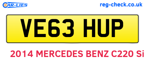 VE63HUP are the vehicle registration plates.