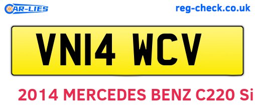 VN14WCV are the vehicle registration plates.
