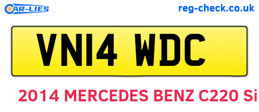 VN14WDC are the vehicle registration plates.