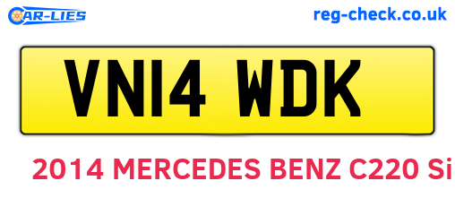 VN14WDK are the vehicle registration plates.