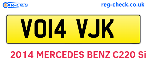 VO14VJK are the vehicle registration plates.