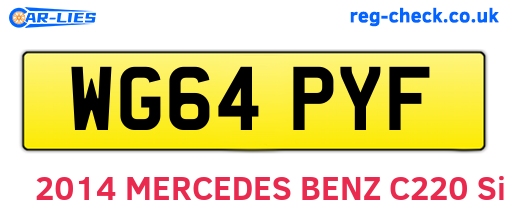 WG64PYF are the vehicle registration plates.