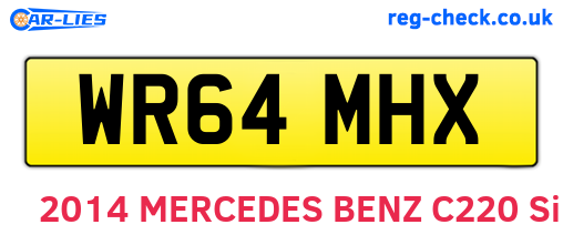 WR64MHX are the vehicle registration plates.