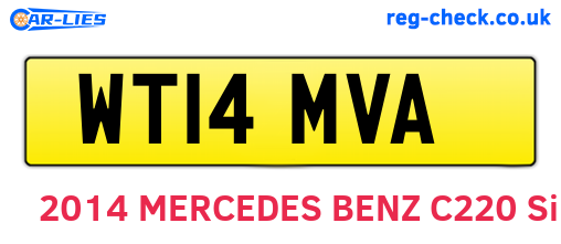 WT14MVA are the vehicle registration plates.