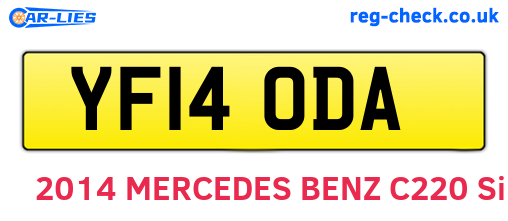 YF14ODA are the vehicle registration plates.