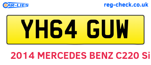 YH64GUW are the vehicle registration plates.