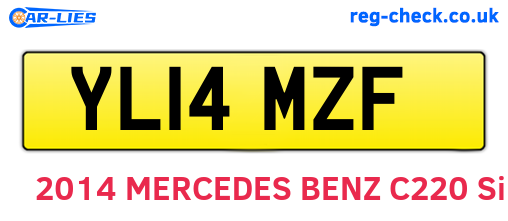 YL14MZF are the vehicle registration plates.