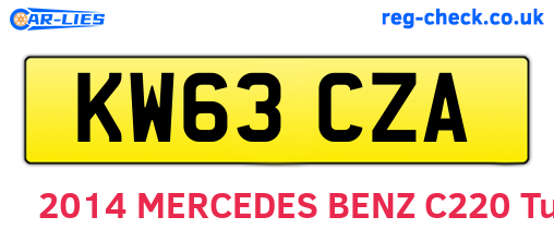KW63CZA are the vehicle registration plates.