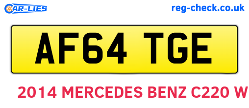 AF64TGE are the vehicle registration plates.
