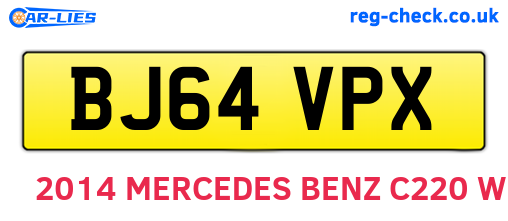 BJ64VPX are the vehicle registration plates.
