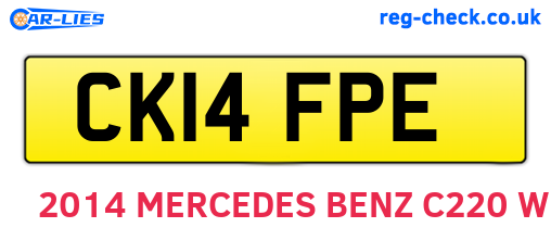 CK14FPE are the vehicle registration plates.