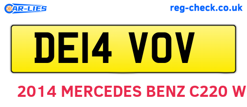 DE14VOV are the vehicle registration plates.