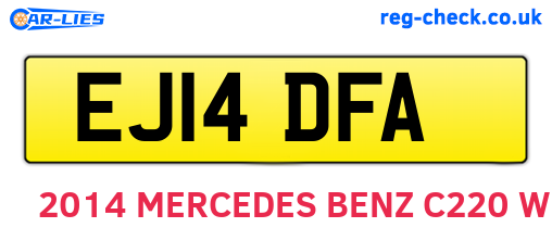 EJ14DFA are the vehicle registration plates.