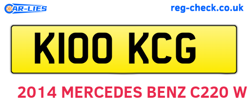 K100KCG are the vehicle registration plates.