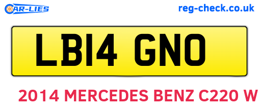 LB14GNO are the vehicle registration plates.