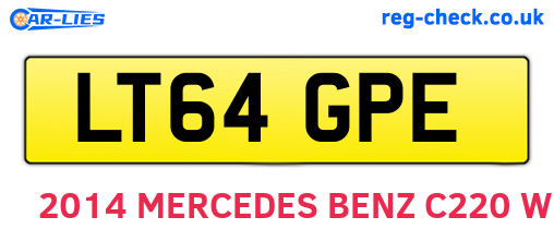 LT64GPE are the vehicle registration plates.
